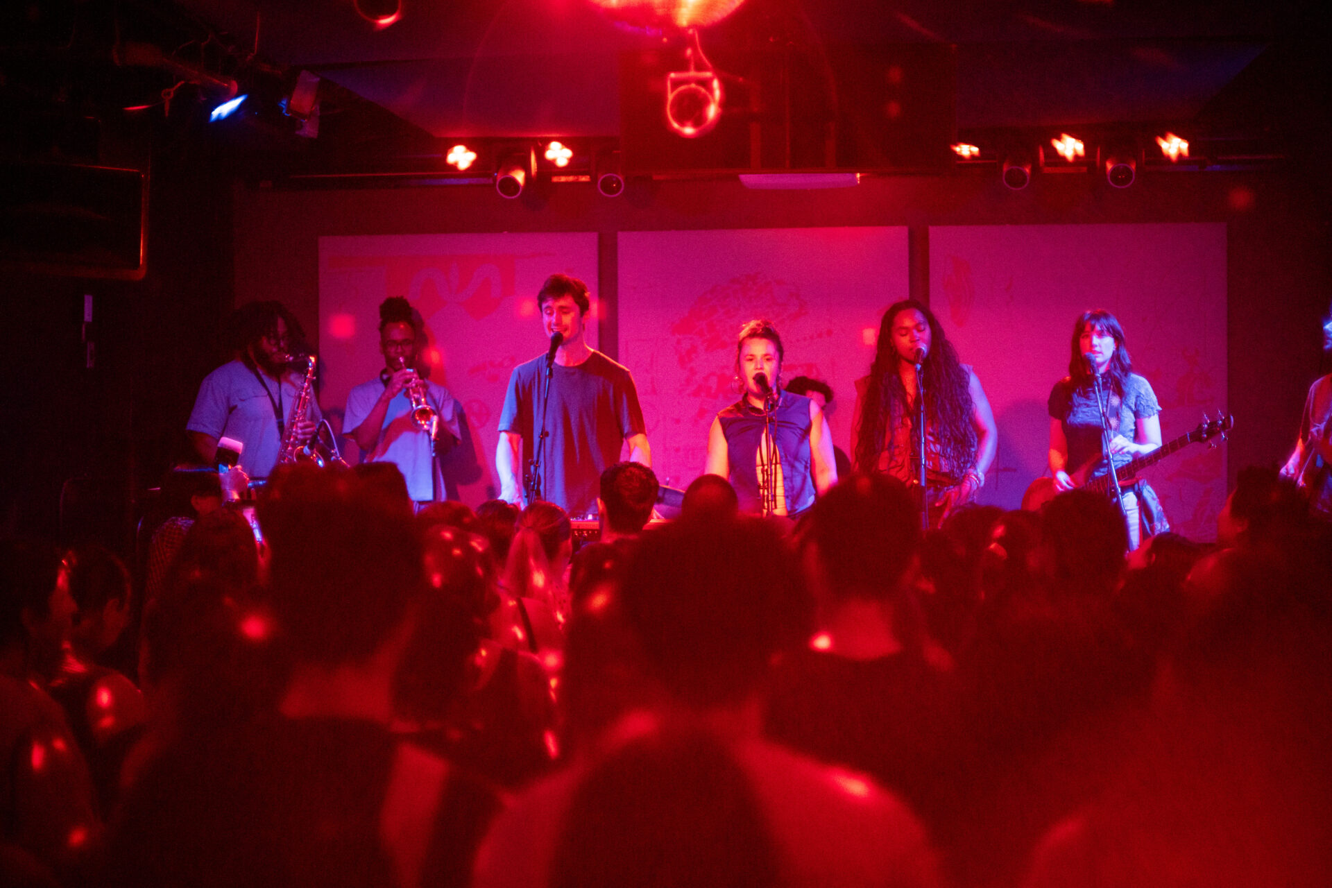 The band Every Us, performing at Pianos NYC in April 2026.